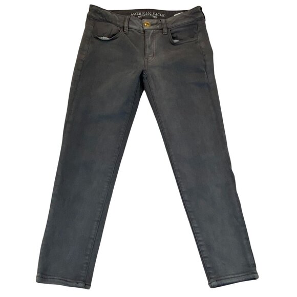 American Eagle Women's Jegging Crop Pants Size 4 Gray AEO Denim Stretchy Comfort - Picture 1 of 15